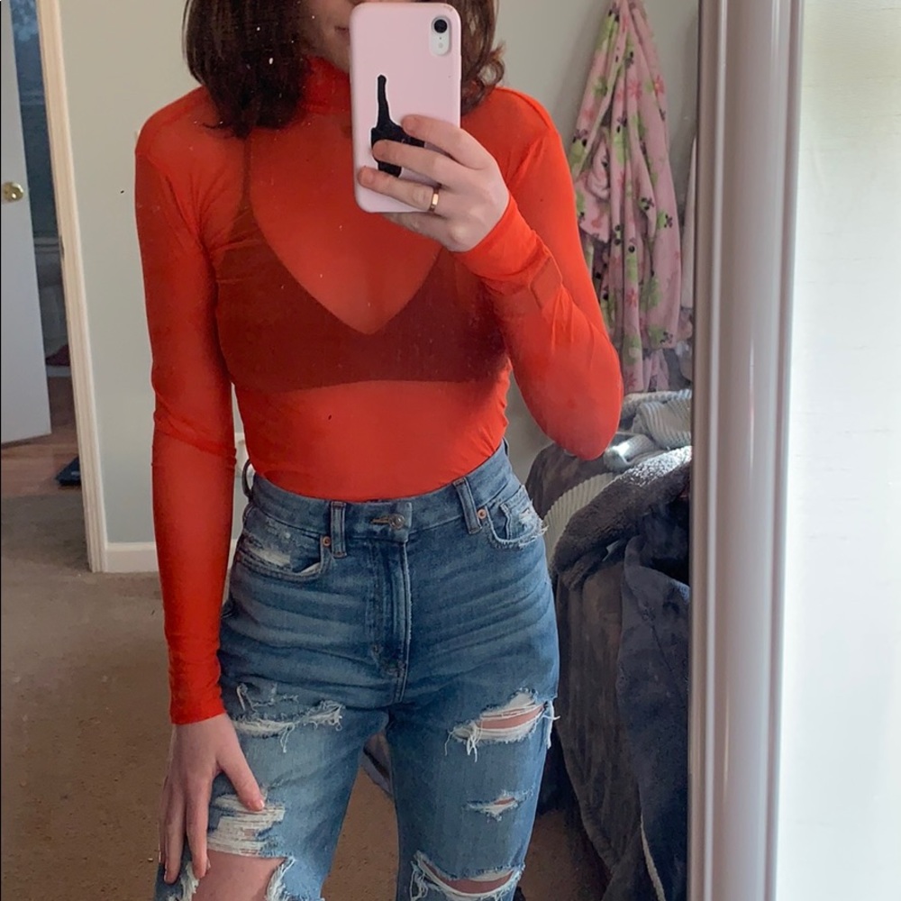 Sheer orange top